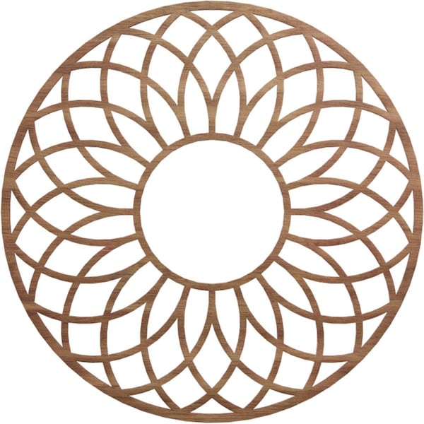 Ekena Millwork Cannes Wood Fretwork Pierced Ceiling Medallion, Walnut, 30"OD x 10 1/4"ID x 1/4"T CMWP30X30X0250CNWA - main